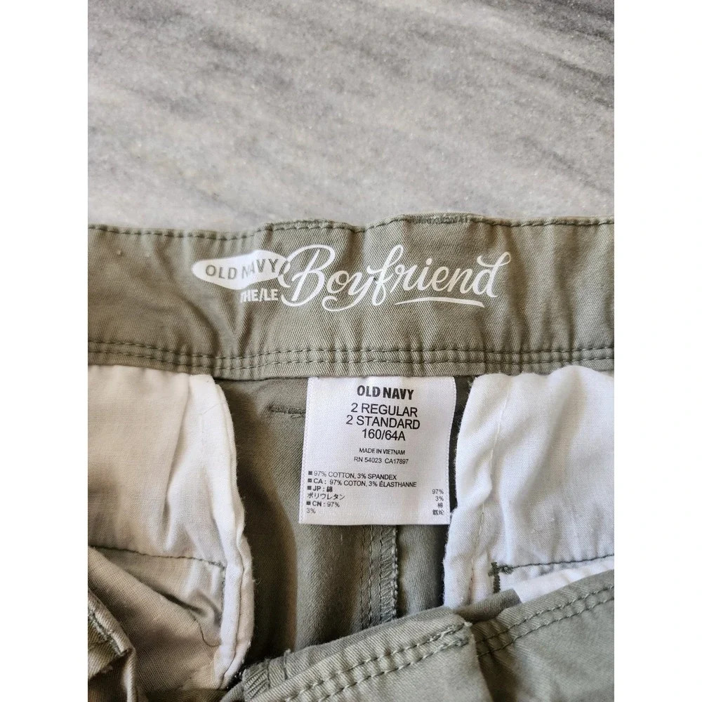 Old Navy The Boyfriend Chino Pants Sage Green Women 2 Regular Stretch Cotton